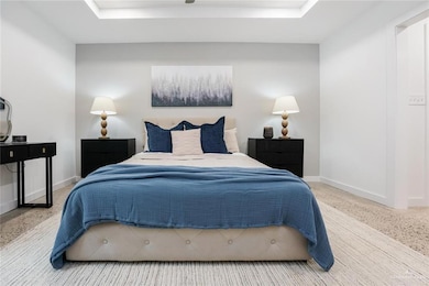 Bedroom featuring a raised ceiling