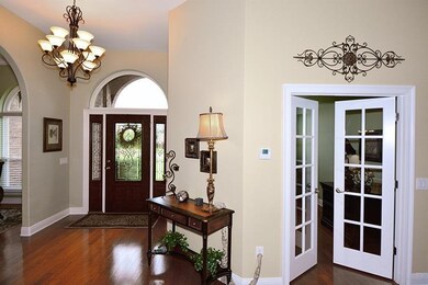 Double french doors lead to your study.
