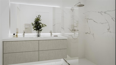 Guest Bedrooms with Floating Vanities and Full Height Glass Shower Enclosures