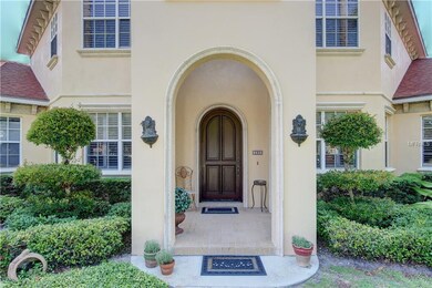 Beautiful curved front entry door
