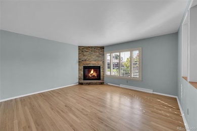 Picture Window and Gas Fireplace, Plantation Shutters too!