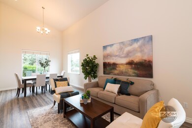 Living to dining room, open & bright