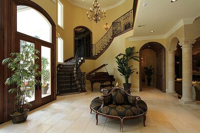 Foyer with the perfect spot for your grand piano.