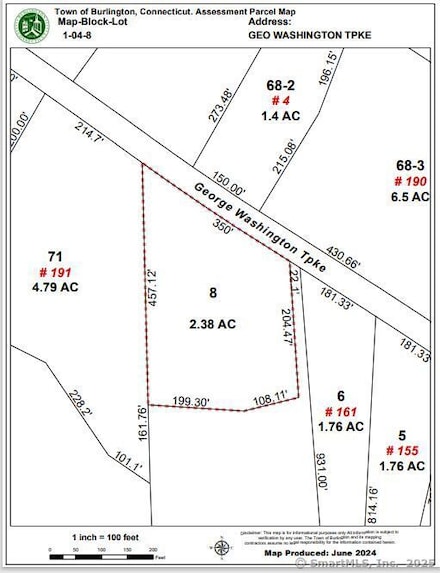 Map Block # 1-04-8 ( George Washington Turnpike, Burlington, CT 06013