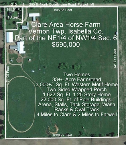 250 N County Line Rd, Farwell, MI 48622