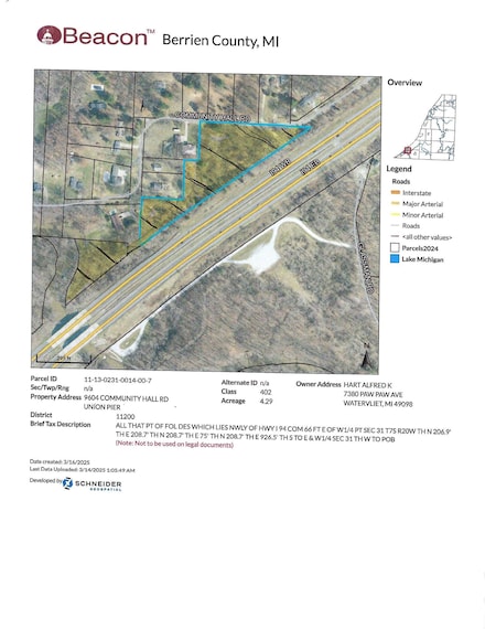 9604 9704 Community Hall Rd, New Buffalo Township, MI 49129