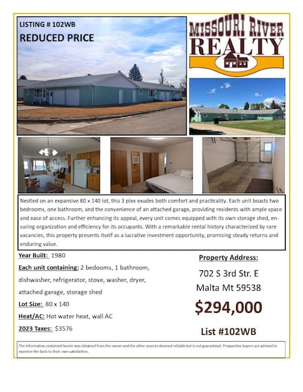 702 S 3rd St E, Malta, MT 59538