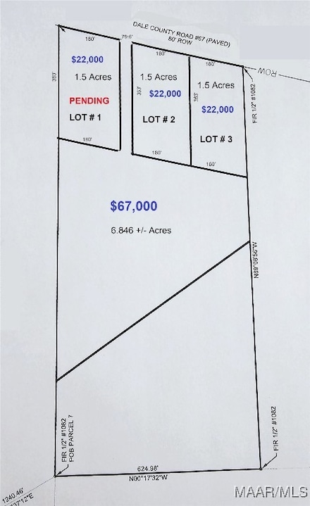 1.5 Acres - LOT 2 County Road 67, Midland City, AL 36350