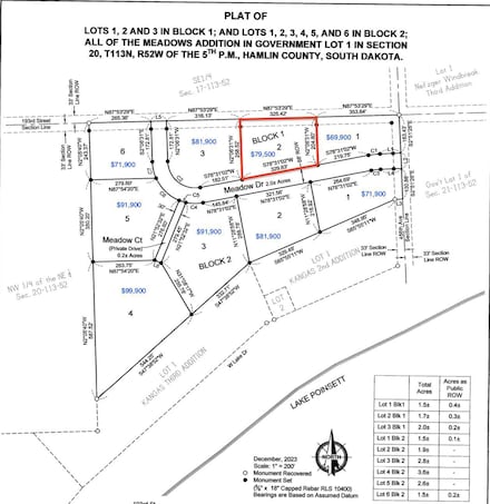 L2, B1 Meadows Addition Unit Meadow Dr., Lake Norden, SD 57248
