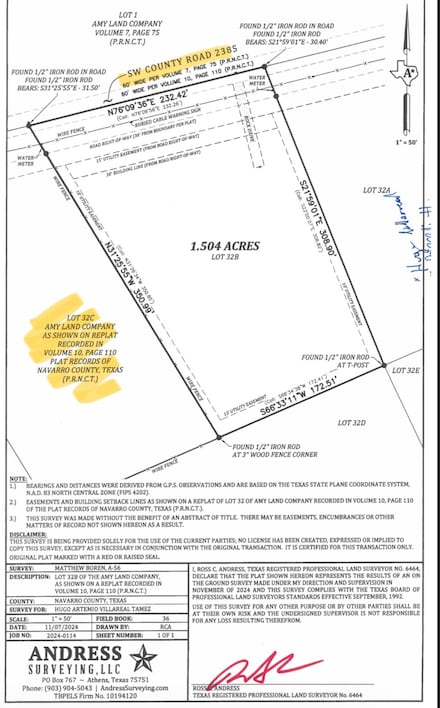 TBD Lot 32B SW County Road 2385, Wortham, TX 76693