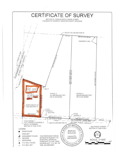 V/L Glovers Lake Rd, Bear Lake, MI 49614