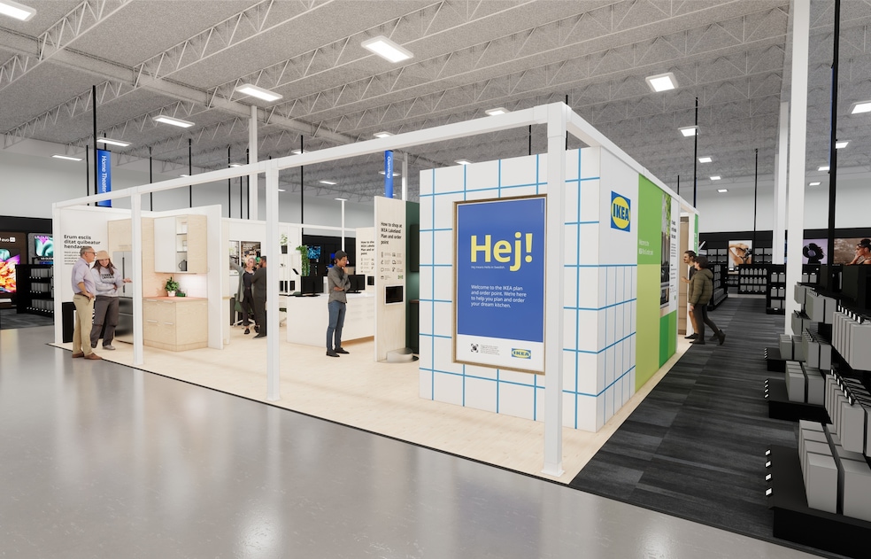 A rendering of an Ikea shop-in-shop inside a Best Buy store. (Best Buy)