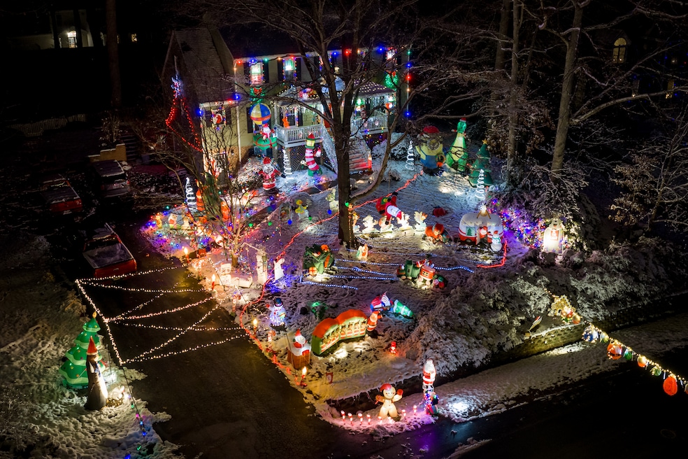 Tara Krohn and her family won Walton Park's "overall tackiest" honor in 2024 for their holiday display. (Mason Adams/CoStar)