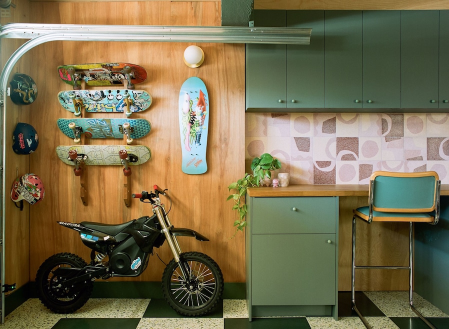 For Kate and Chad Balsis, their garage became an unexpected focal point. (Aaron Bengochea)
