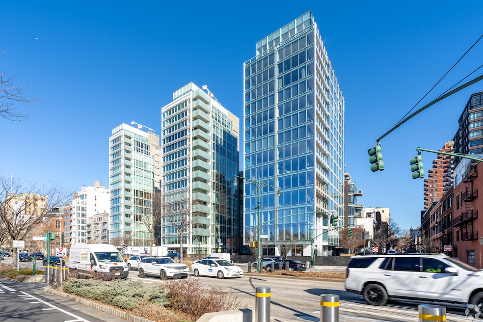 A trio of high-rise condominium buildings stand tall in the West Village neighborhood of Manhattan, New York. (CoStar)