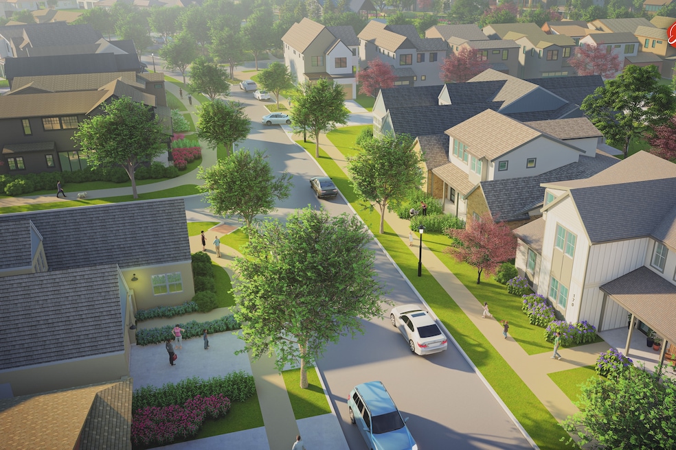 This rendering depicts Austin Point, where 421 homes are planned in the first phase. (The Signorelli Co.)