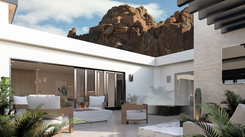 A conceptual rendering of the outdoor patio of 5761 N. Echo Canyon Circle in Phoenix. (Phx Render)