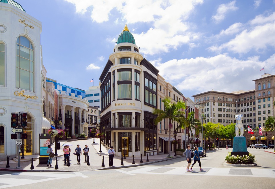 The corner of Rodeo Drive and Dayton Way in the Golden Triangle section of Beverly Hills, California. (Getty Images)