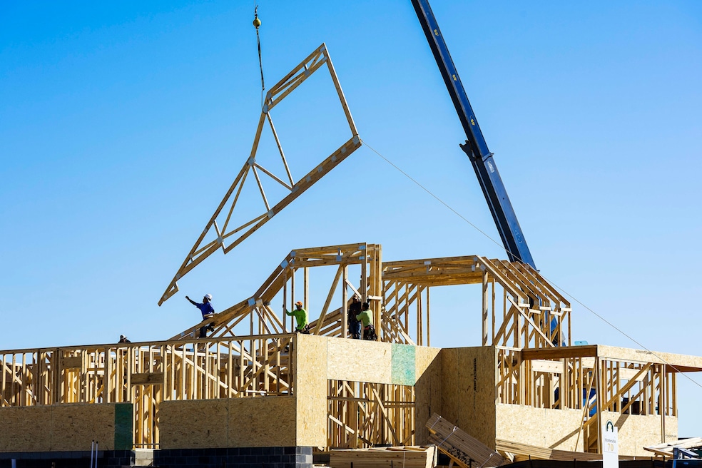 A home under construction in Wilmington, North Carolina, a coastal city two hours' south of Wilson. (Getty Images)