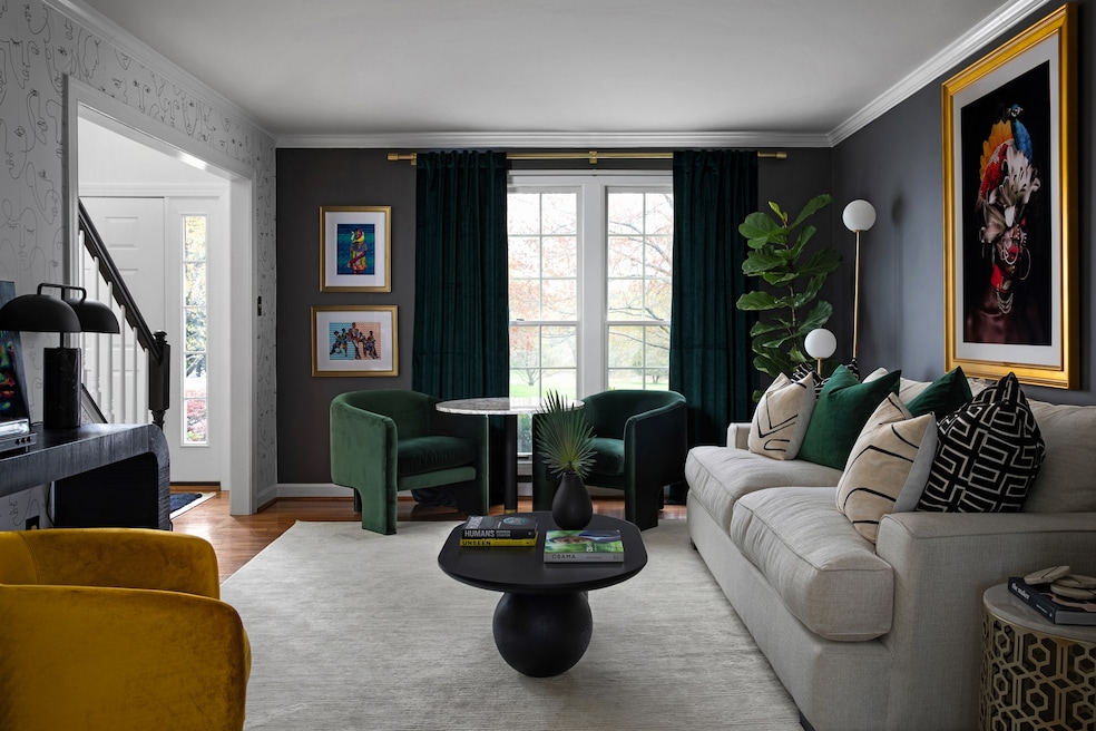 Morrow Design Studios transformed this once-taupe living room in a single-family Colonial in the Washington, D.C., area. (Keyanna Bowen of East and Lane)