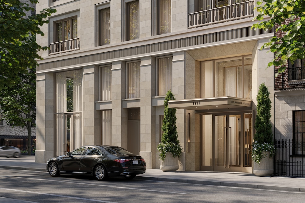 An artist's rendering shows what will soon become the entrance to a 26-unit condominium building on Manhattan's Upper East Side. (Hayes Davidson)