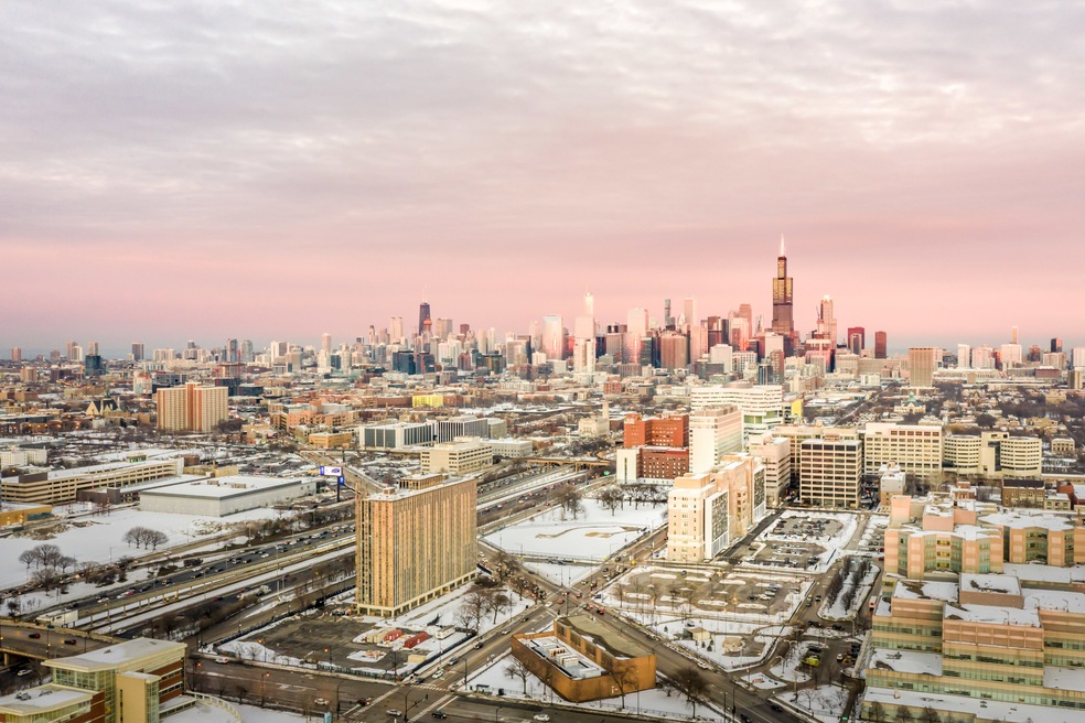 A view of Chicago's west side. The city led large U.S. metropolitan areas with the highest rate of foreclosure filings in May. (Thaddeus Rombauer/CoStar)