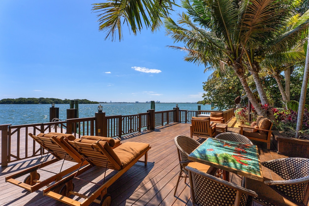 The home has an antique gazebo and 125 feet of frontage on Biscayne Bay. (Photo credit: Jill Eber/1 Oak Studios)
