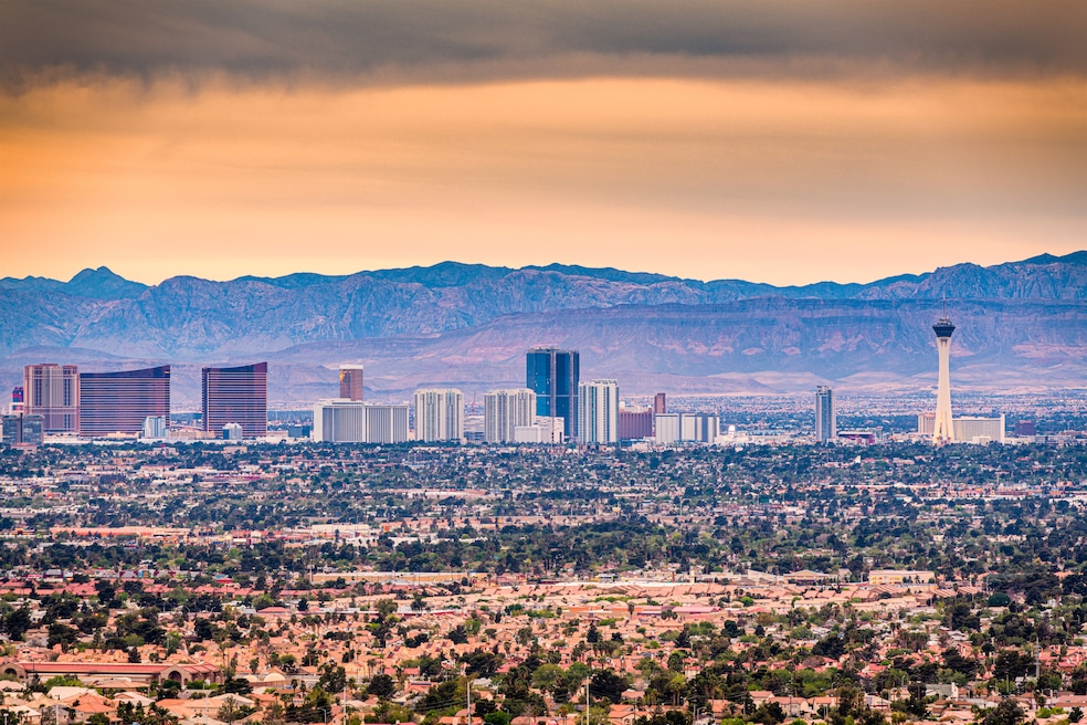 More than 80 percent of Nevada belongs to a federal government agency, the most of any state. Above, a view of the Las Vegas skyline and mountains. (Sean Pavone/Getty Images/iStockphoto)