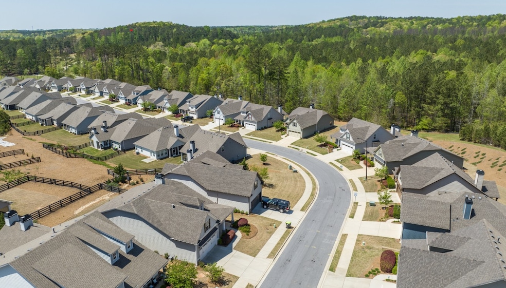 This aerial shows Heritage Pointe at the Georgian, a new development in the Atlanta suburb of Villa Rica, Georgia. (Kristinah Archer/CoStar)