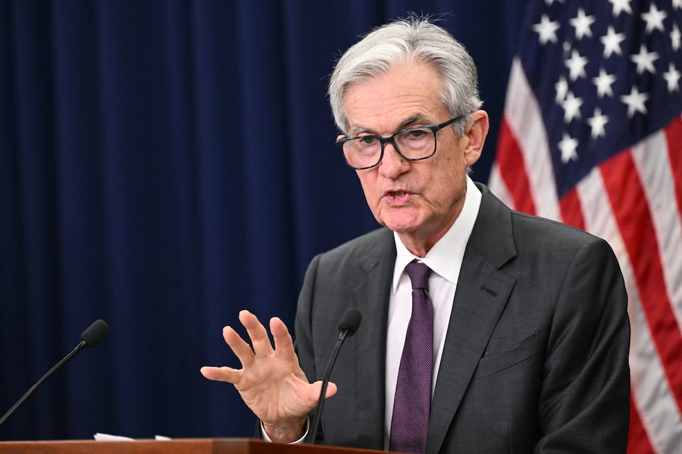 Jerome Powell said the central bank was holding interest rates steady at a Wednesday meeting. (AFP via Getty Images)