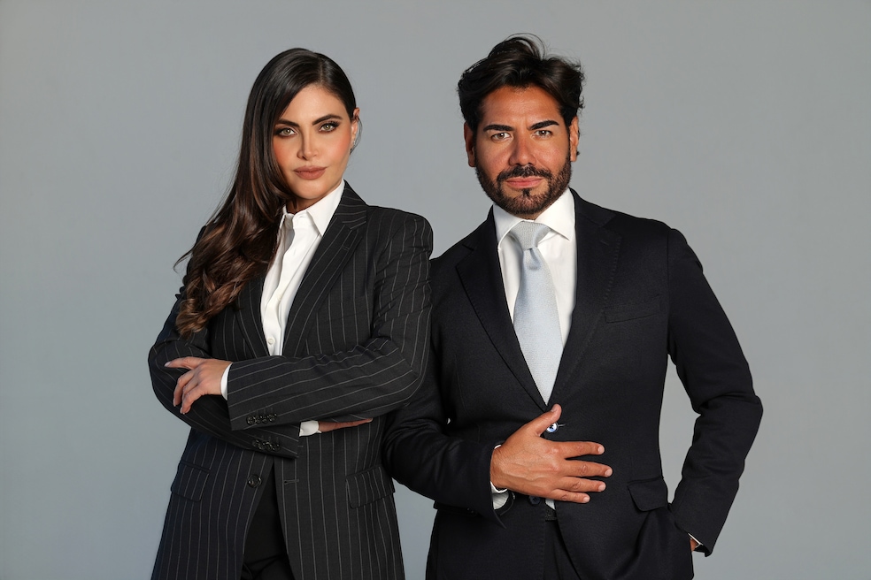 Chiqui Delgado, left, and Edgar Marquez say they will sell real estate across Miami-Dade and Broward counties. (Douglas Elliman). 