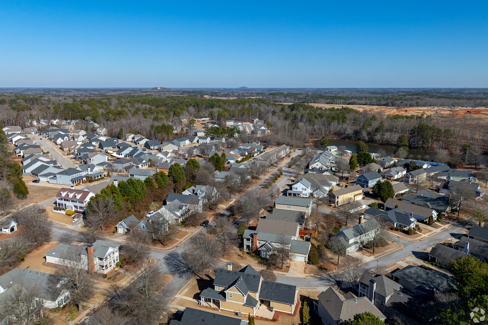 This aerial photo show a new housing development in Covington, Georgia. (Greg Riegler/Homes.com)