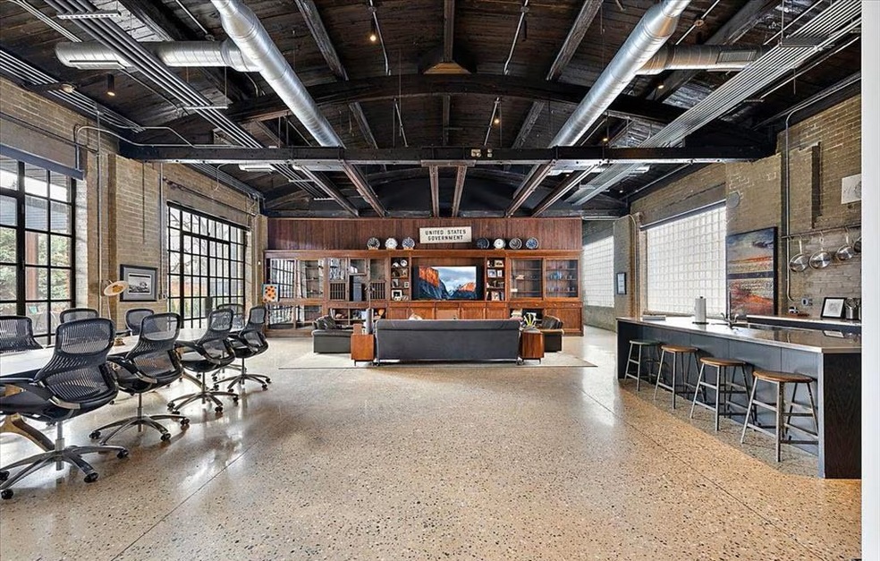 The seller of this former industrial property in Detroit sought to maintain its original look through an extensive remodel. (DOBI Real Estate)