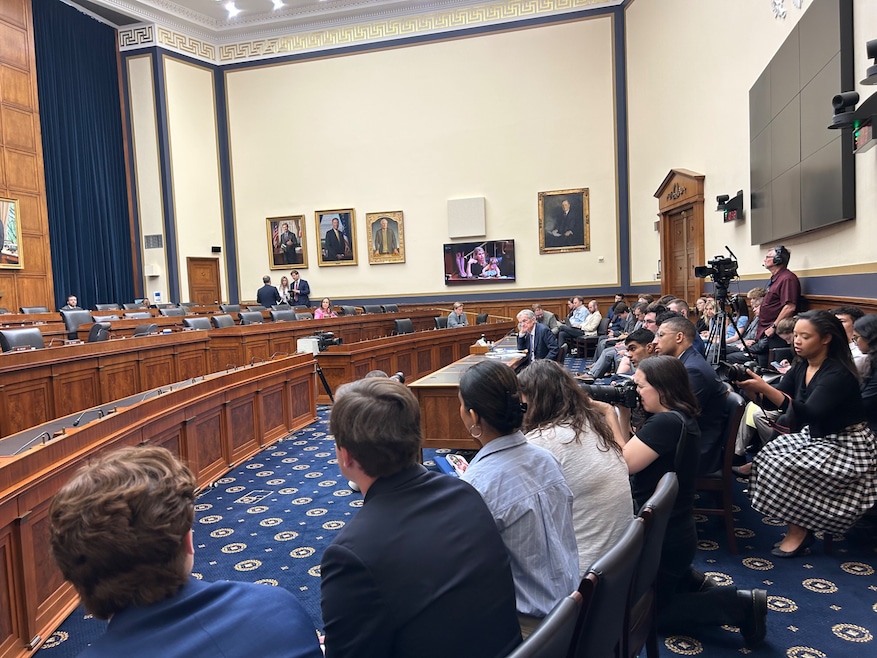 Jerome Powell appears before the U.S. House Committee on Financial Services on Tuesday. (Rebecca San Juan/Homes.com)