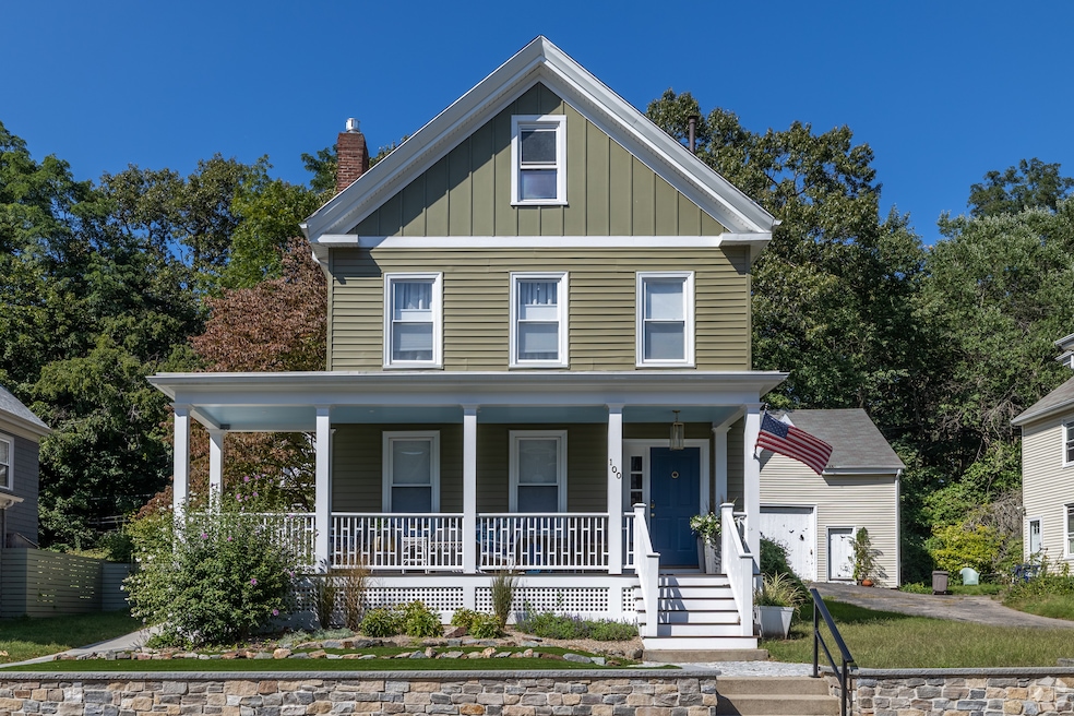This garage behind a house in Greater Boston is an example of a space that could potentially include an accessory dwelling unit. (Al Straggas/CoStar)