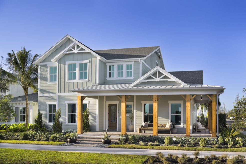 Front porches are a staple of homes in the Newfield development in Palm City, Florida. (Mattamy Homes)