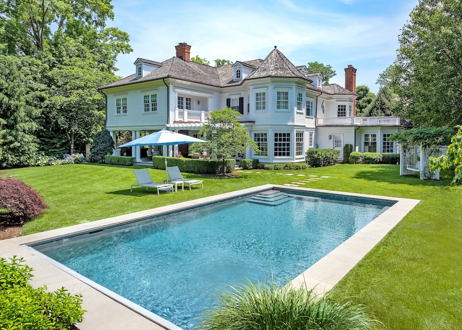 A six-bedroom Colonial-style home, built in 2008, is on sale for $9.95 million in Greenwich, Connecticut’s Riverside neighborhood. (Houlihan Lawrence)