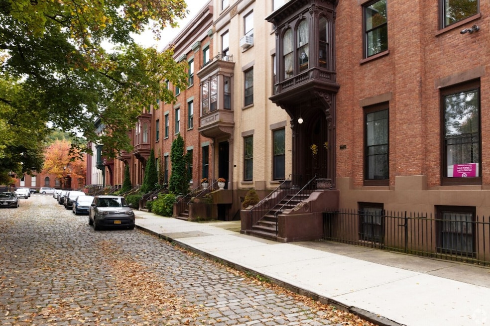A row of townhouses near downtown Troy, New York. Rising prices in the Capital Region are making homeownership difficult for residents. (CoStar)