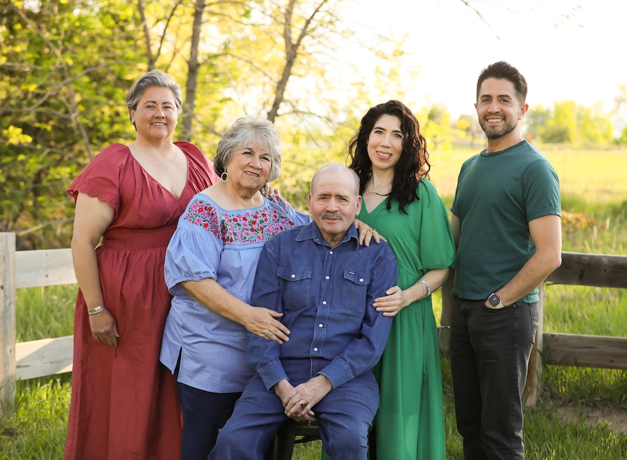 Lydia and Modesto Villalobos, who have been married for 53 years, with their three children: Vanessa, Monica and Joaquin. (Mx4 Lifestyle Photography) 