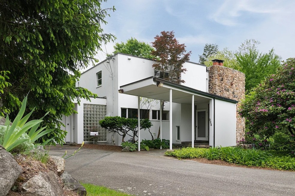 The 1941-built residence overlooks a reservoir in Framingham, Massachusetts. (Megan Booth)