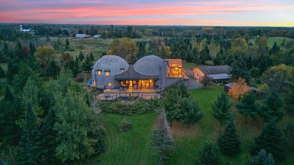 The home is made of two offset geodesic domes. (Renae Novak/All Angles Real Estate Media)