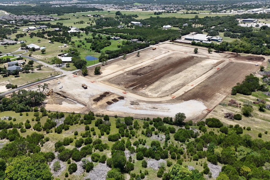 This aerial view shows the Noven development site Leander, Texas. (Tri Pointe Homes)