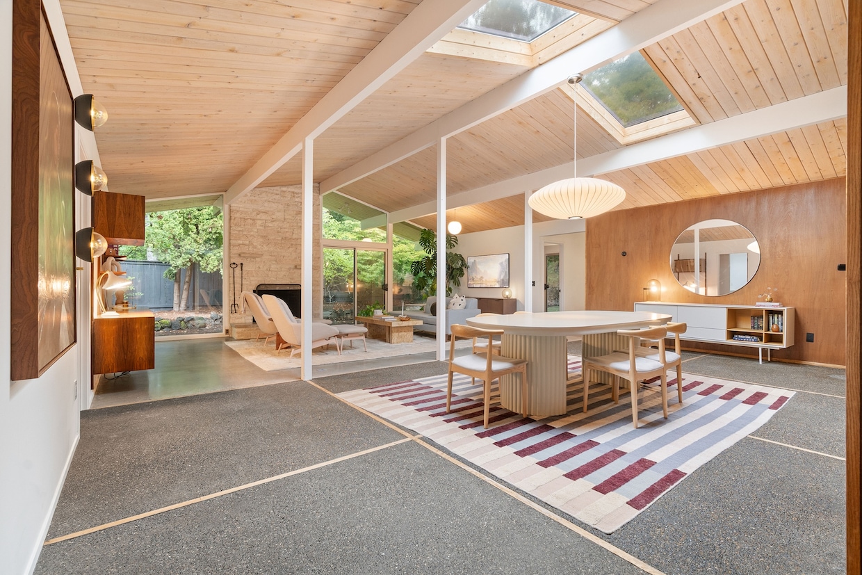 This Robert Rummer-built home dates backto 1966, but it underwent a refresh. (Stacks Photo)