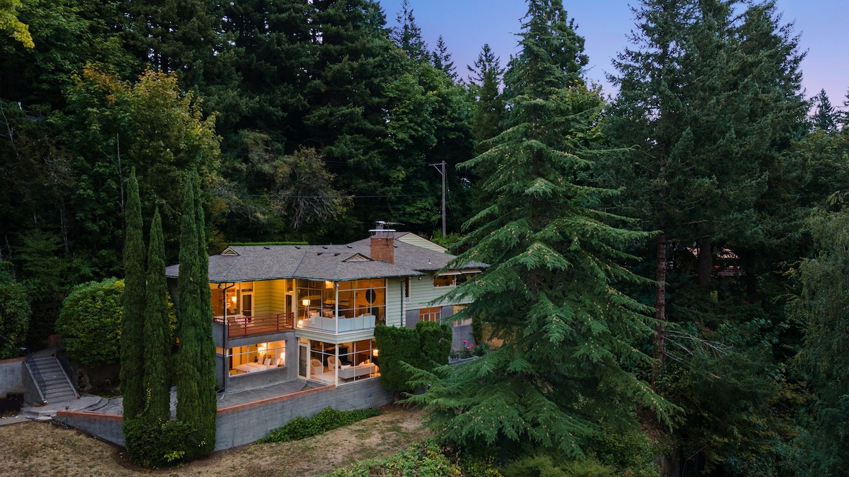 Derald K. Harbert designed this midcentury Portland, Oregon, residence, seen here from the back. (Windermere Realty Trust)