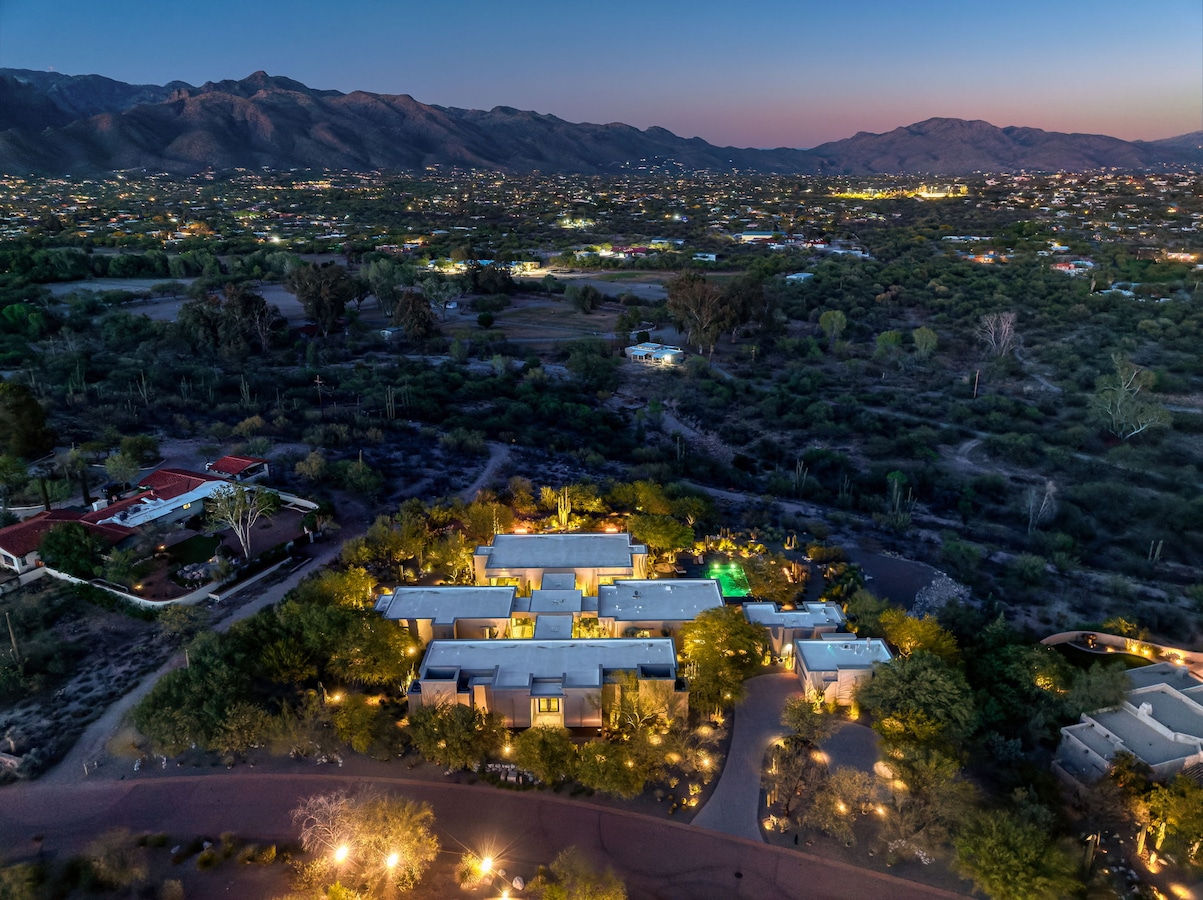 This 10,431-square-foot home features a spa pavilion and floor-to-ceiling windows that look out to the Sonoran Desert. It is listed on the market for $12 million. (Dawning Public Relations)