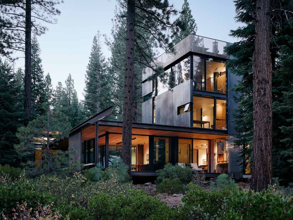 Weathered steel shields this California home's tower. (Joe Fletcher)