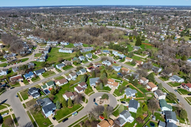 An aerial view of an East Lansing, Michigan, neighborhood. (Christopher Shires/CoStar)