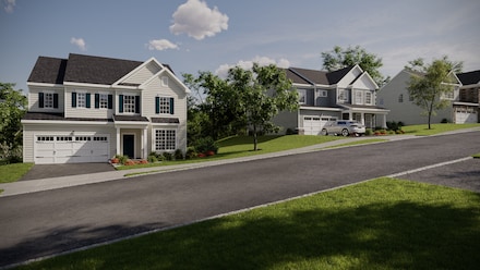 An artist's rendering shows some of the single-family homes available in the Tuxedo Reserve planned community in upstate New York. (Lennar)